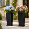 Square grooved planter