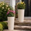 Beige round planter