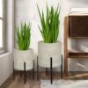 Metal plant pot with stand