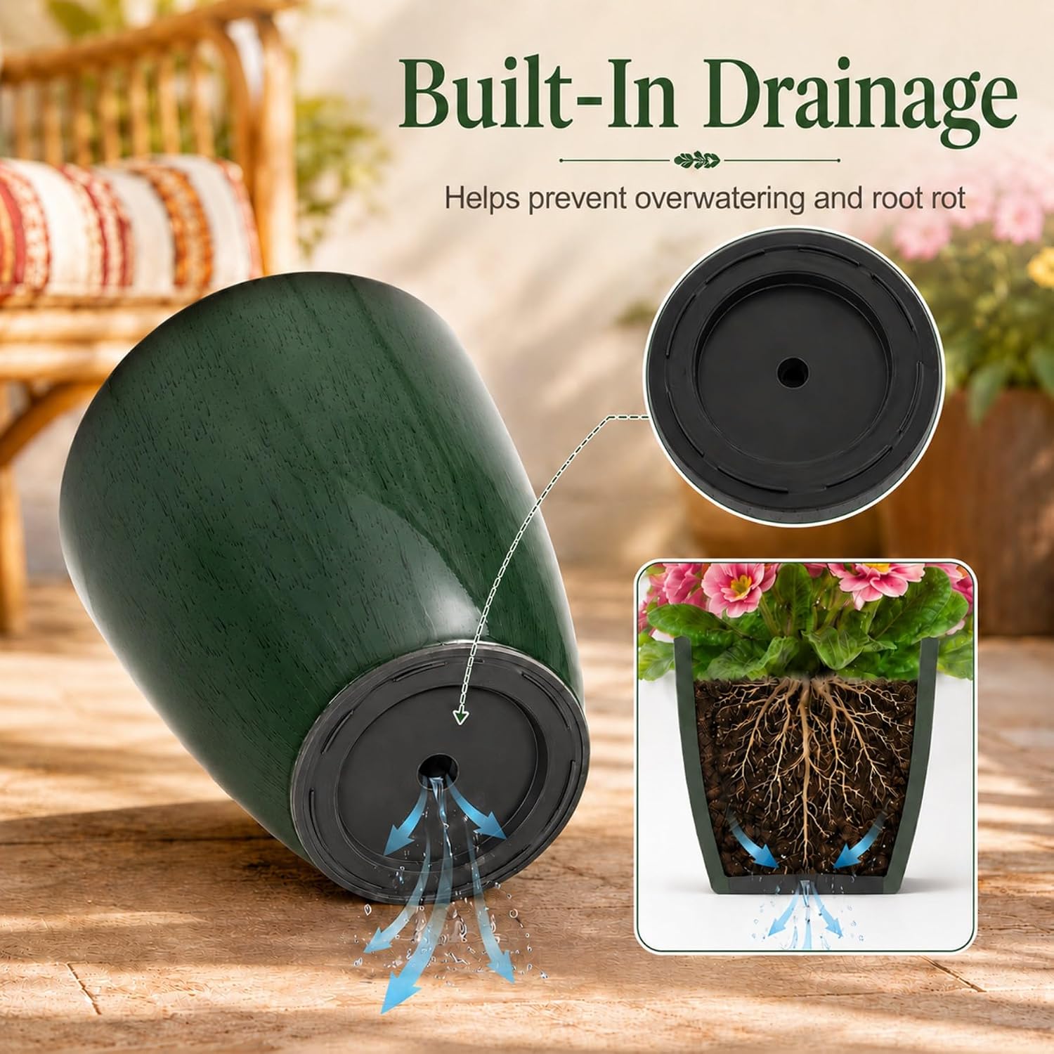 Tall plastic planter set - Image 2